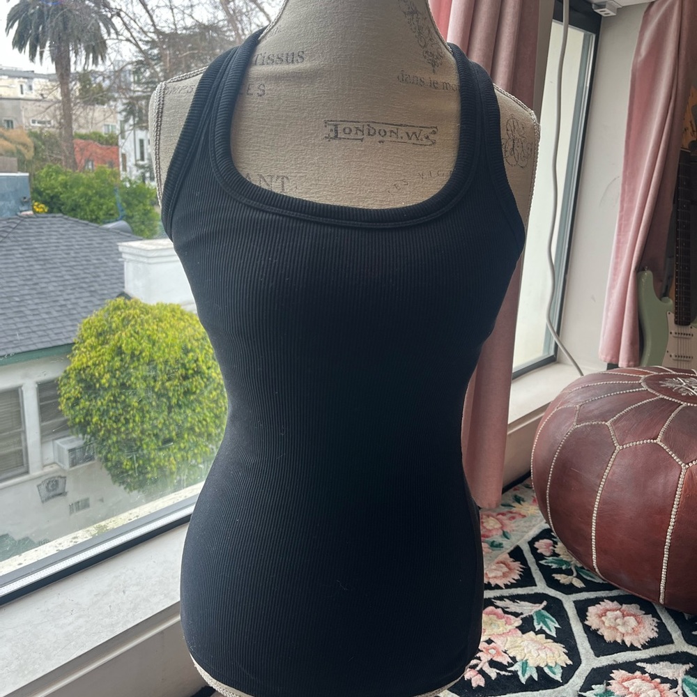 ALO Yoga Black Ribbed Tank Top